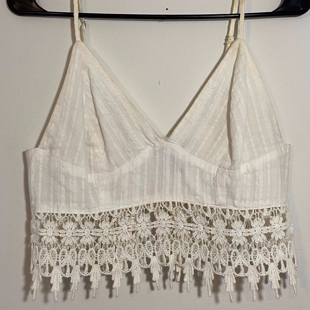 Forever 21 white lace crop top